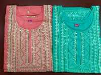 Fancy Long Gown Kurti - XXL, Brink Pink