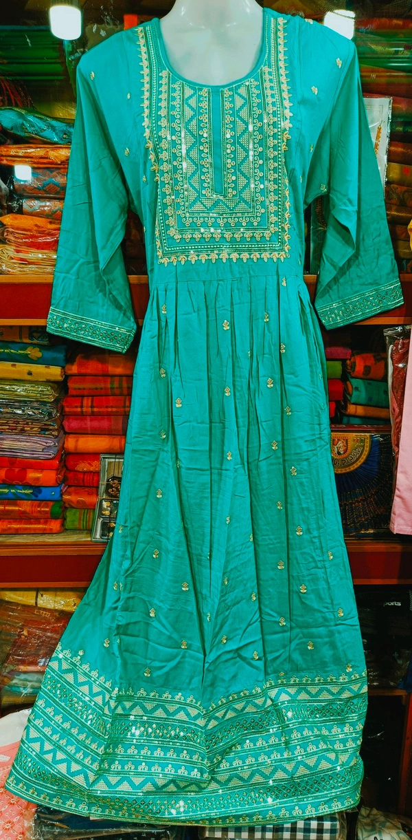 Fancy Long Gown Kurti - XXL, Brink Pink
