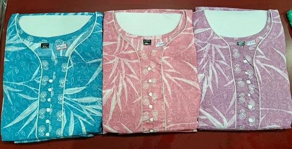Cotton Kurti Pant & Dupatta  - XL, Tickle Me Pink