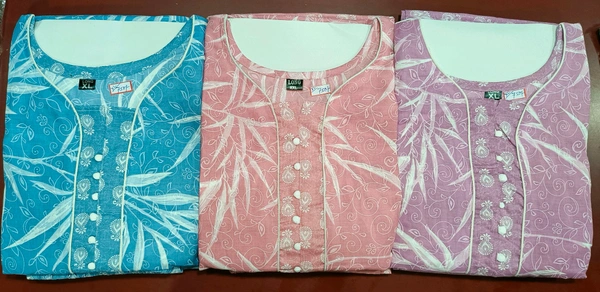 Cotton Kurti Pant & Dupatta  - XL, Tickle Me Pink