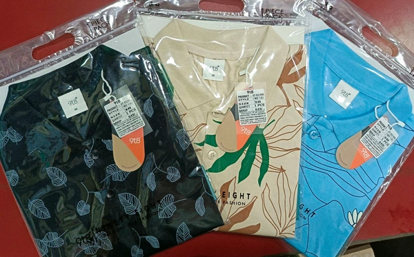 9t8 Cotton Collar T Shirts - 38  (L), Bright Turquoise