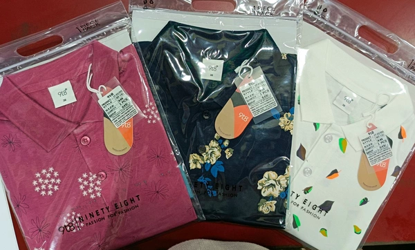 9t8 Cotton Collar T Shirts - 38  (L), Navy Blue