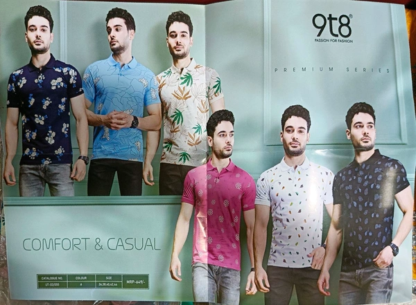 9t8 Cotton Collar T Shirts - 38  (L), Champagne