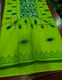 Cotton Applic Saree - Tulip Tree