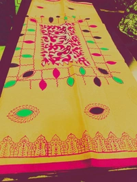 Cotton Applic Saree - Tulip Tree