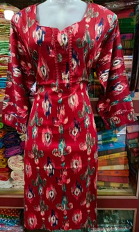 Fancy Rayon Kurti - XXL, Black