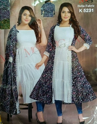 One Pice Dress With Coat - Free Size, Violet Eggplant
