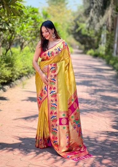 Tissue paithani Silk