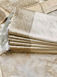 ✨ Vastravila Banarasi Handloom Gala Border Saree – Soft & Festive Onam Special