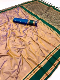 Narayan Border  Soft Silk Sarees Premium Two Tone Fabric Saree ✨