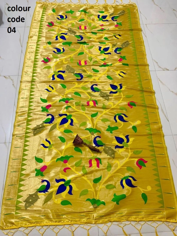 "Love Bird Silk Dupatta with Lotus Butti | 2.5m Soft Jari Fabric |" - 2.5 mt, colour code 04