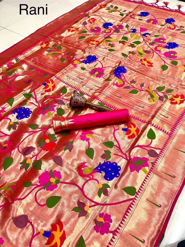 "Pure Kanchipuram Silk Saree – Full Body Weaving | Wedding Special | Lakhani Paithani  Collection - FREE, RANI