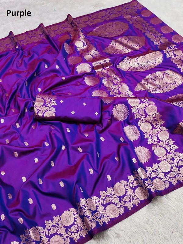 Soft And pure banarasi silk saree - MB 1116 - FREE, Purple