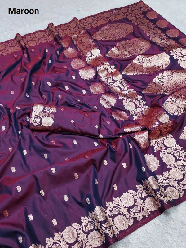 Soft And pure banarasi silk saree - MB 1122 - FREE, Maroon