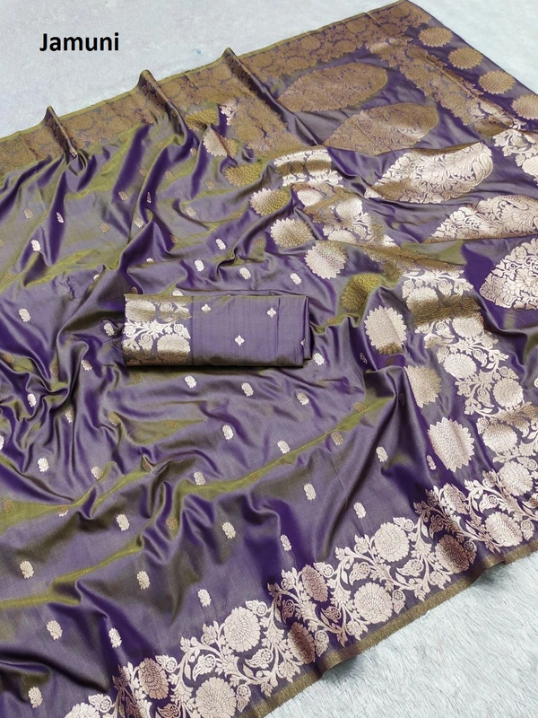 Soft And pure banarasi silk saree - MB 1123 - FREE, Jamuni
