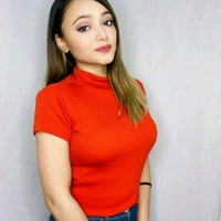 High Neck T-shirt  - S, Puple