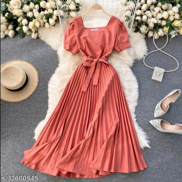 Flared Dress - Red, M