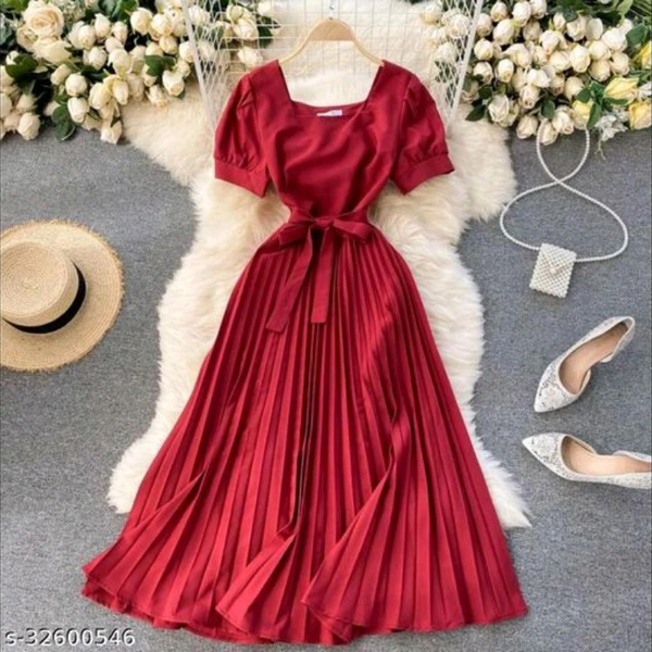Flared Dress - Red, M