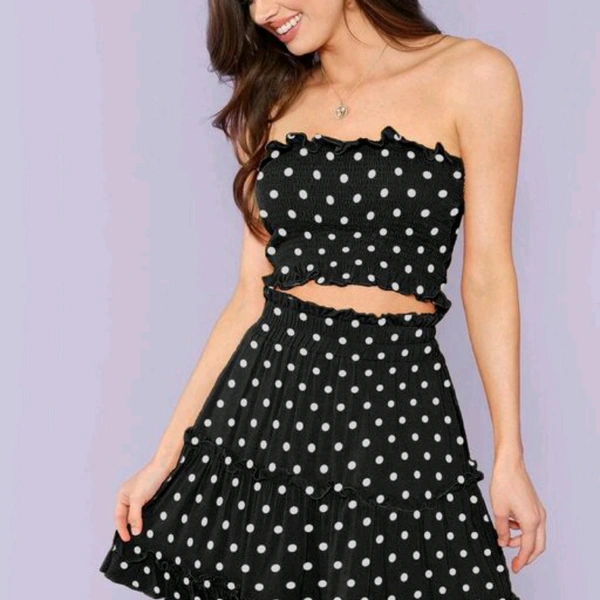 Two Piece Black Dress - Black, M