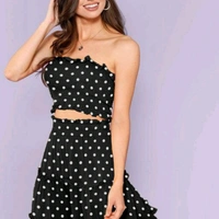 Two Piece Black Dress - Black, M