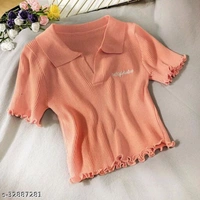 Collar Flared Top - Purple, XS