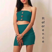 Tube Top And Skirts - Dark green, S