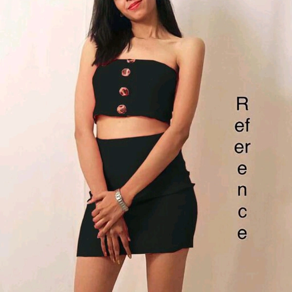 Tube Top And Skirts - Dark green, S