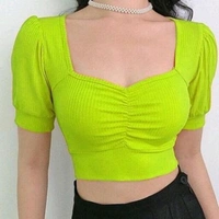 Open Neck Crop Top - Leavender, S