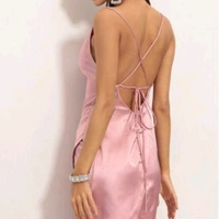 Satin Dress - Red, S