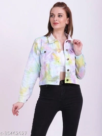 Tie Dye Jacket - Green-white, M