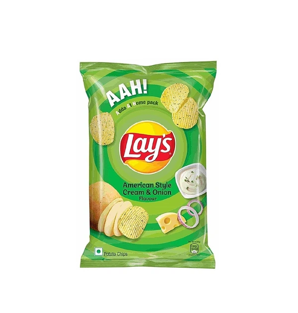 Lays Potato Chips Cream & Onion  - 82 Gm