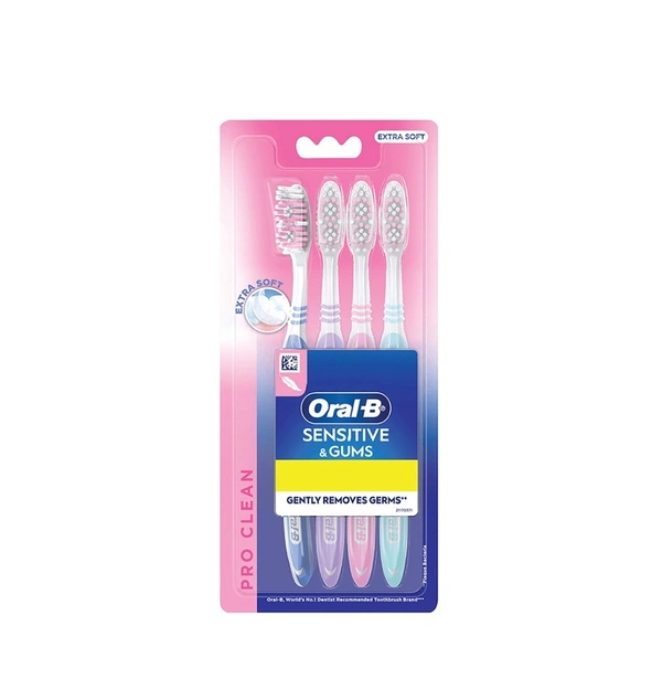 Oral B Tooth Brush Sensitive & Gum Pro 4 pc