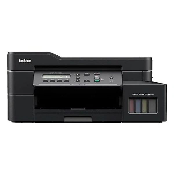 TANK SYSTEM- Brother DCP-T820DW Printer - Auto Duplex Printing, Print, Scan, Copy, ADF, WiFi/LAN/USB, Print Up To 15K Pages In Black And 5K In Color Each For (CMY),