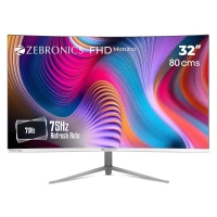 SIZE- 32" CURVED- ZEBRONICS AC32FHD LED Curved 75Hz 80Cm (32") (81.28 Cm) 1920x1080 Pixels FHD Resolution Monitor with HDMI + VGA Dual Input, Built-in Speaker, Max 250 Nits Brightness, Black