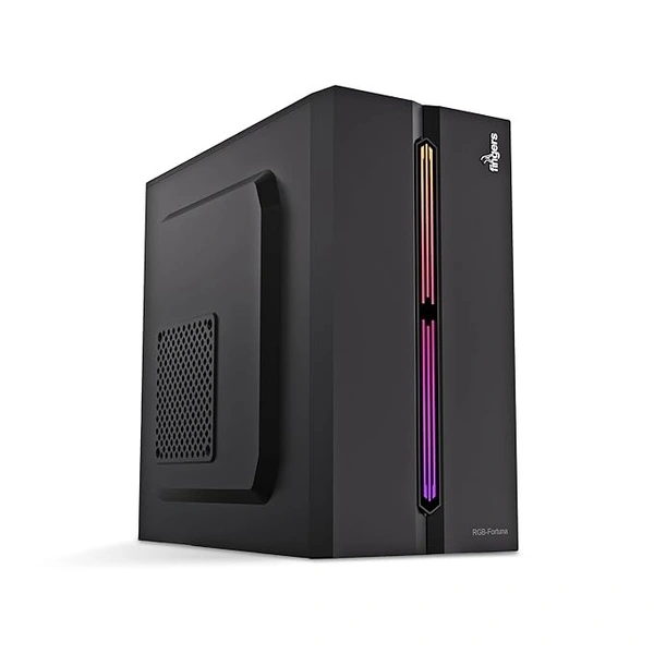 CABINET- RGB- FINGERS RGB-Fortuna Micro-ATX PC Cabinet (with ARGB Lights, 1 x USB 3.0 + 2 x USB 2.0 + HD Audio + Mic in port, BIS Certified SMPS Included)