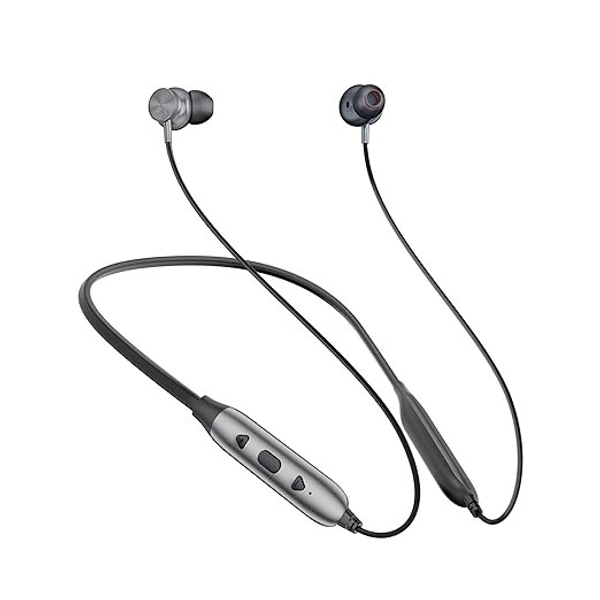 NECKBANDS- FINGERS Gig2 Wireless in-Ear Bluetooth Neckband Earphones with 50-hour Playtime, Built-in Mic with Surround Noise Cancellation SNC™ Technology, Dual Pairing, Made in India (Rich Grey)