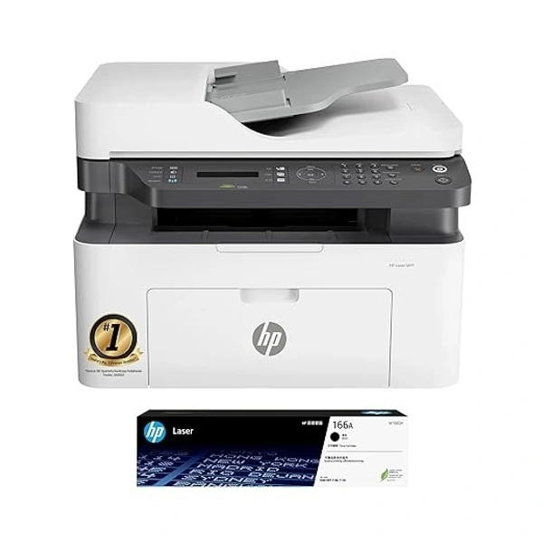 LASERJET- HP Laser MFP 1188Fnw, Wireless, Print, Copy, Scan, Fax, Monochrome Laser Printers, 40-Sheet Adf, Hi-Speed USB 2.0, Ethernet, Up to 21 Ppm, 150-Sheet Input Tray, 100-Sheet Output Tray, Black and White