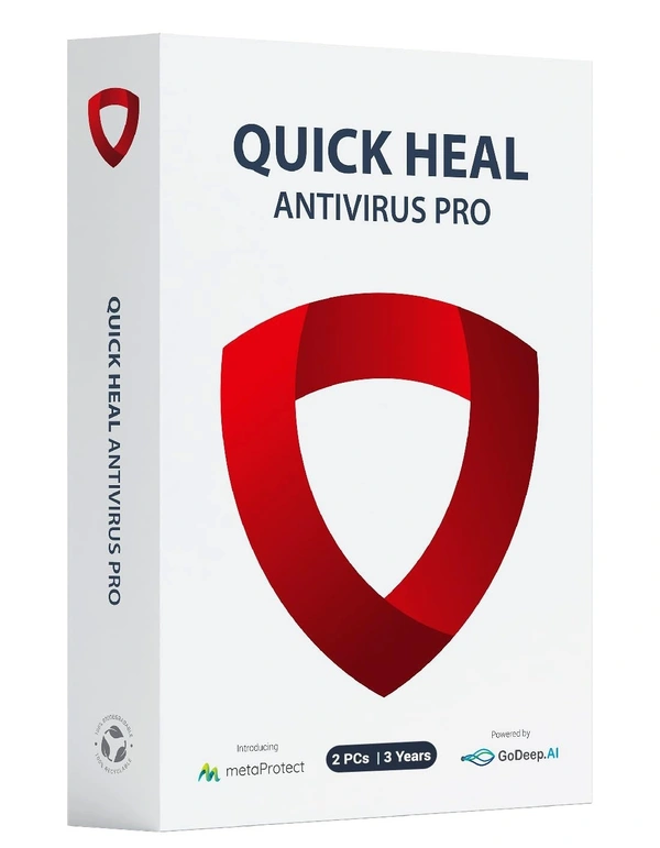 ANTIVIRUS- 3YEAR- 2PC- Quick Heal Antivirus Pro Latest Version - 2 PCs, 3 Years | AI Based Device Security for Laptop | Email and Browsing Protection (Email Delivery in 1 Hour- No CD)