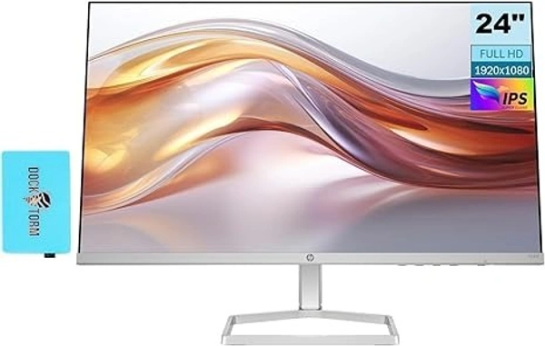 SIZE- 24"- HP Series 5 524sf Monitor 94C17AA#ABA (Replaces M24f) Bundle with Docztorm Dock, 24" FHD IPS (1920x1080) Display, 1x HDMI, 1x VGA, Flicker-Free, Ideal for Home & Business, Black/Silver