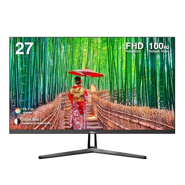 SIZE- 27" - FINGERS Satin-2722 LED Monitor (27 Screen Size, 1920 x 1080 IPS FHD Resolution, Low Power Consumption, Anti-Glare Screen Display, HD Interface + VGA + Audio Out Connectivity)