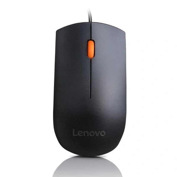 MOUSE- WIRED- Lenovo 300 Wired Plug & Play USB Mouse, High resolution 1600 DPI Optical Sensor, 3-button design with clickable scroll wheel, Ambidextrous, Ergonomic mouse for comfortable all-day Grip (GX30M39704)
