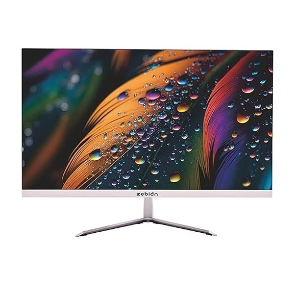SIZE- 24"- Zebion FHD Led Frameless Monitor Crista Series, IPS Panel, 1920x1080 Pixel with Max Resolution, HDMI, VGA, Wall Mountable, Fast Response Time, 3 Year Warranty (24, 75Hz)