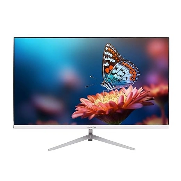 SIZE- 27"- Zebion FHD Led Frameless Monitor Crista Series, IPS Panel, in-Built Speaker, 1920x1080 Pixel with Max Resolution, HDMI, VGA, Wall Mountable, Fast Response Time, 3 Year Warranty (27-inch, 75Hz)