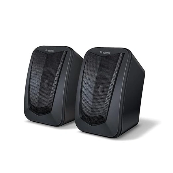 SPEAKERS- FINGERS FunBeats USB Multimedia Speaker (6 W 2.0 channel | Volume Controller | Powerful Bass | Black Standard)