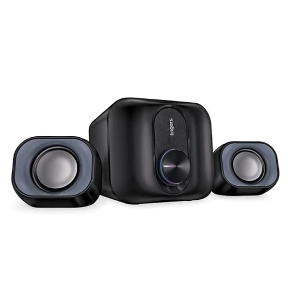 SPEAKERS- FINGERS StereoBeats 2.1 Channel Multimedia Wired Speaker (USB Powered with 3.5 mm stereo input | Powerful 11 Watts | for Computer PCs & Laptops) - Rich Black