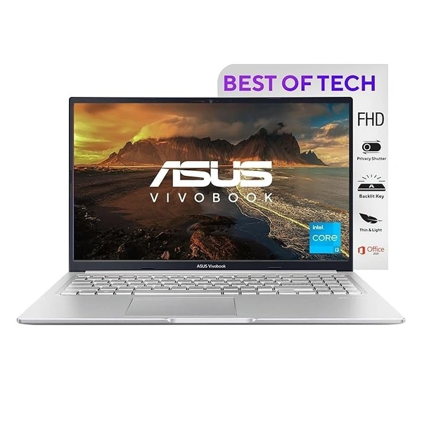 CORE I3- 12TH GEN- "Intel i3-1215U/ 8GB DDR4/ 512GB SSD/ 15.6"" FHD (1920 x 1080) 16:9/ Cool Silver/ Backlit KB/ Win 11 Home/ MS Office/ Backpack "	--ASUS Vivobook 15 X1504ZA-NJ322WS