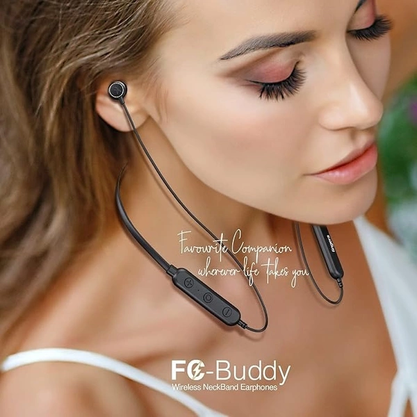 NECKBAND- FINGERS FC-Buddy Bluetooth Wireless in Ear Neckband Earphones with Built-in Mic (Slate Grey)