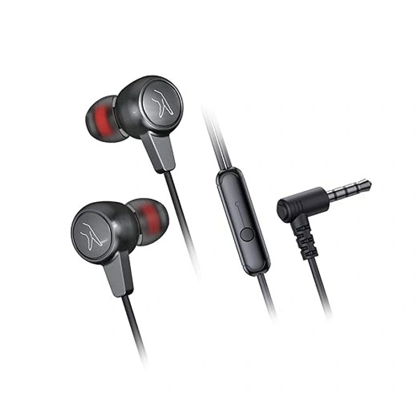 EARSET- FINGERS SoundElite Wired in-Ear Earphones with Built-in Mic, 10 mm Neodymium Driver, 3.5 mm L-pin Connector (Rich Grey)
