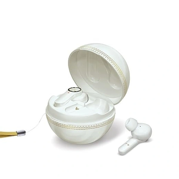 EARBUDS- FINGERS Yorker Bluetooth Truly Wireless in Ear Earbuds with Mic (Cricket Themed | Snc Technology | 17.5 Hrs Power Playback | Fast Charging Type-C | Sweat Proof | Voice Assistant Support, Piano White)