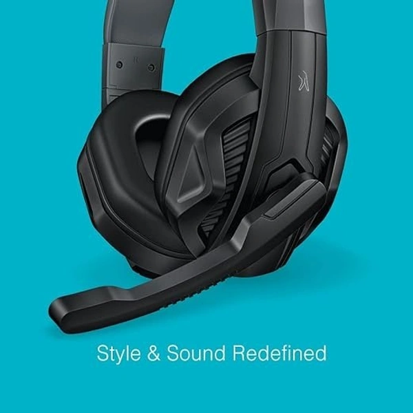 HEADPHONES- FINGERS USB-Talkathon On-Ear Wired Headphones with Mic (Big 40 mm Driver | Adjustable Mic | in-line Volume controller) - Black